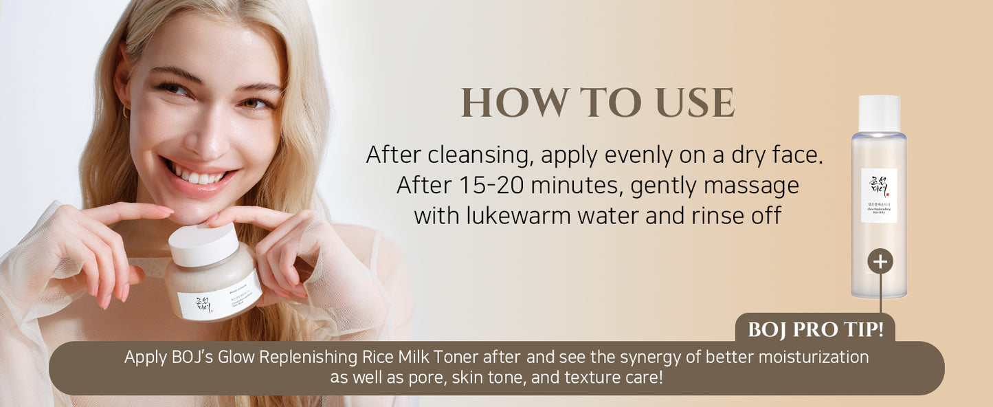 Beauty of Joseon Ground Rice and Honey Glow Mask Pore Sebum Care for Dry Sensitive Skin Korean Skin Care 150ml, 5.07 fl.oz