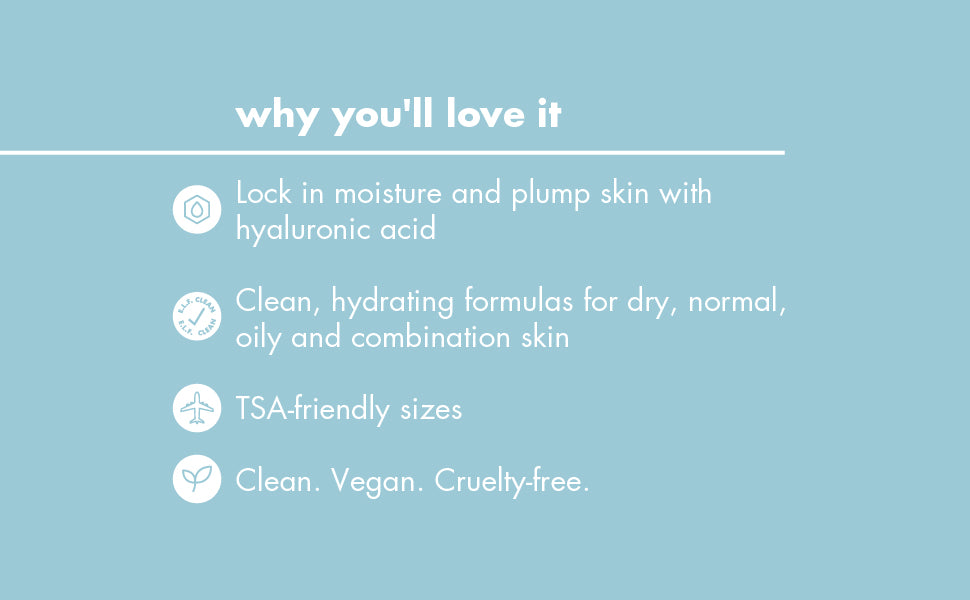 e.l.f. SKIN Hydrated Ever After Skincare Mini Kit, Cleanser, Makeup Remover, Moisturiser & Eye Cream For Hydrating Skin, Airplane-Friendly Sizes