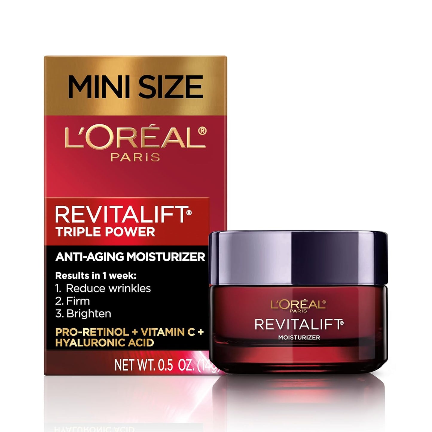 L'Oreal Paris Revitalift Triple Power Anti-Aging Face Moisturizer, Pro Retinol, Hyaluronic Acid & Vitamin C to Reduce Wrinkles, Firm & Brighten Skin