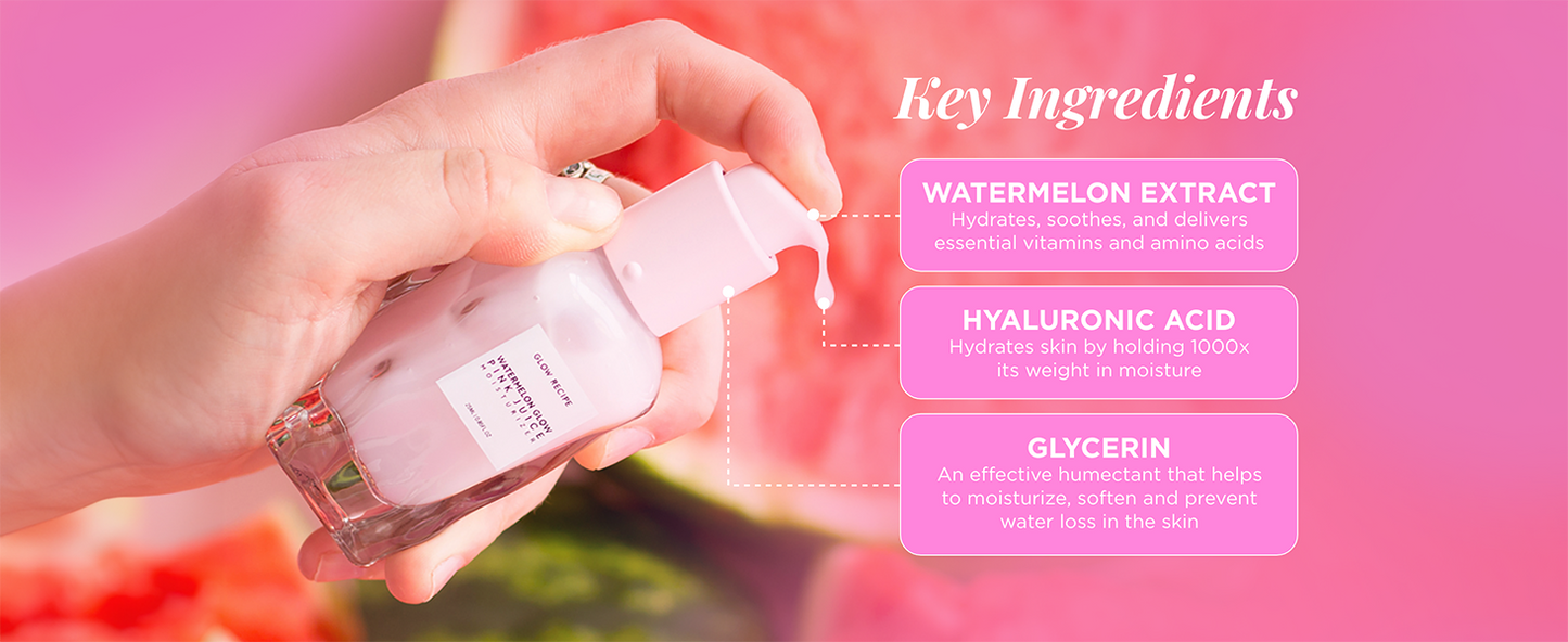 Glow Recipe Pink Juice Hydrating Face Moisturizer for Women & Men - Korean Skin Care Moisturizer with Hyaluronic Acid for Glass Skin - Lightweight Gel Moisturizer for Dry Skin (25ml)
