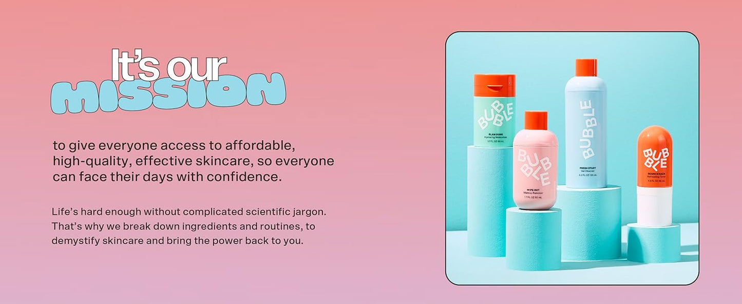 Bubble Skincare Level Up Balancing Face Moisturizer - Hydrating Gel Moisturizer Formulated with Zinc PCA + Niacinamide for Improved Texture & Radiance - Skin Care for Oily or Combination Skin (50ml)