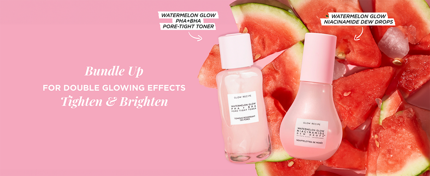 Glow Recipe PHA + BHA Face Toner - Korean Skin Care Toner, Pore Minimizer & Facial Exfoliator for Glass Skin - Tightening & Hydrating Skincare with Hyaluronic Acid & Watermelon (40ml)