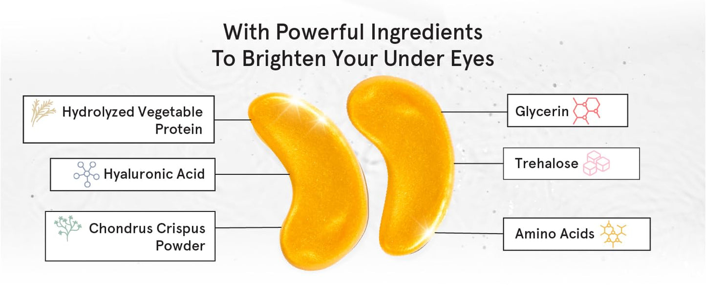 grace & stella Under Eye Mask - Christmas Gifts for Women, Christmas Gifts for Mom - Reduce Dark Circles, Puffy Eyes, Undereye Bags, Wrinkles - Gel Under Eye Patches - Vegan (24 Pairs, Gold)