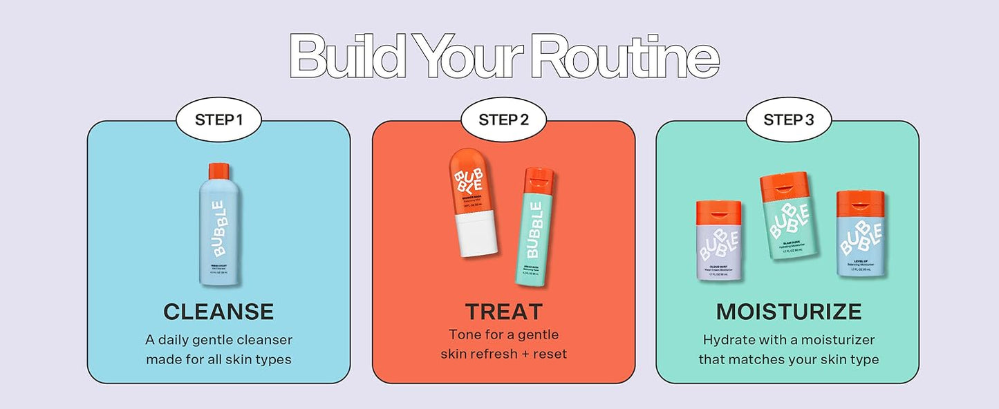 Bubble Skincare Level Up Balancing Face Moisturizer - Hydrating Gel Moisturizer Formulated with Zinc PCA + Niacinamide for Improved Texture & Radiance - Skin Care for Oily or Combination Skin (50ml)