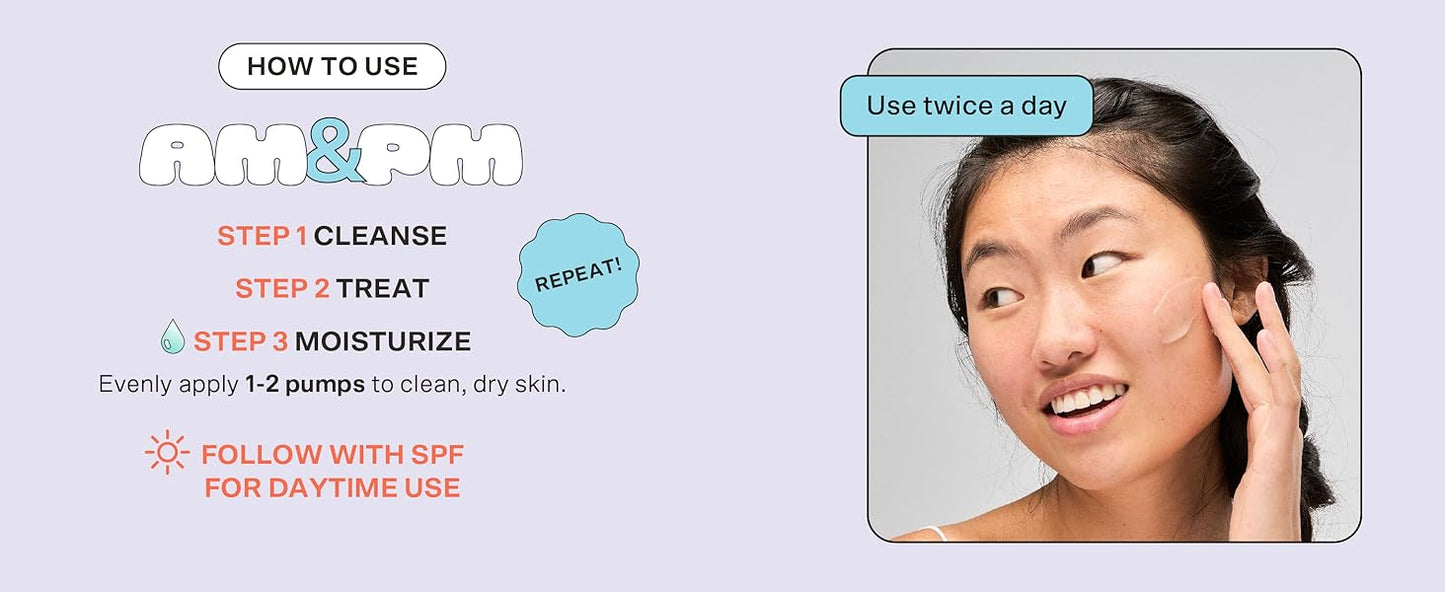 Bubble Skincare Level Up Balancing Face Moisturizer - Hydrating Gel Moisturizer Formulated with Zinc PCA + Niacinamide for Improved Texture & Radiance - Skin Care for Oily or Combination Skin (50ml)