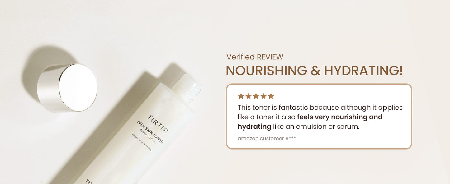 TIRTIR Milk Skin Rice Toner | Deep Moisturizing, Hydrating Toner for face, Niacinamide, Ceramide, Rice Bran Extract, Nature-Oriented Ingredients for Korean Skin Care, Vegan, 5.07 fl.oz.