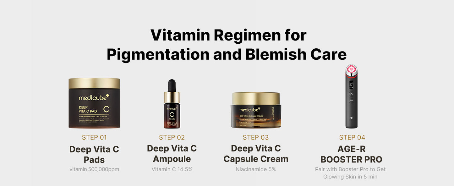 Medicube Deep Vitamin C Golden Capsule Face Moisturizer - Liposome Capsules For Wrinkles, Skin Radiance - Transparent Gel for Glow Hydration - Korean Skin Care 1.94 oz