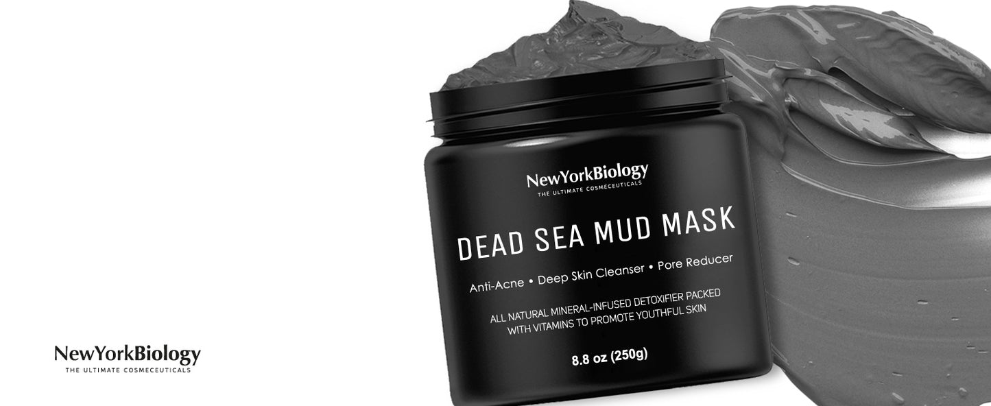 New York Biology Dead Sea Mud Mask for Face and Body - Spa Quality Pore Reducer for Acne, Blackheads & Oily Skin, Natural Skincare for Women, Men - Tightens Skin for A Healthier Complexion - 8.8 oz