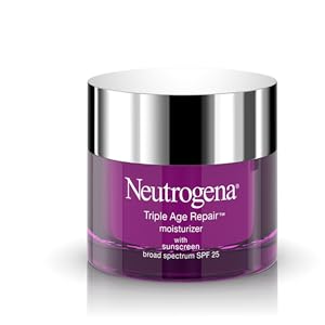 Neutrogena Triple Age Repair Anti-Aging Daily Facial Moisturizer with SPF 25 Sunscreen & Vitamin C, Firming Anti-Wrinkle Face & Neck Cream for Dark Spots, Glycerin & Shea Butter, 1.7 oz