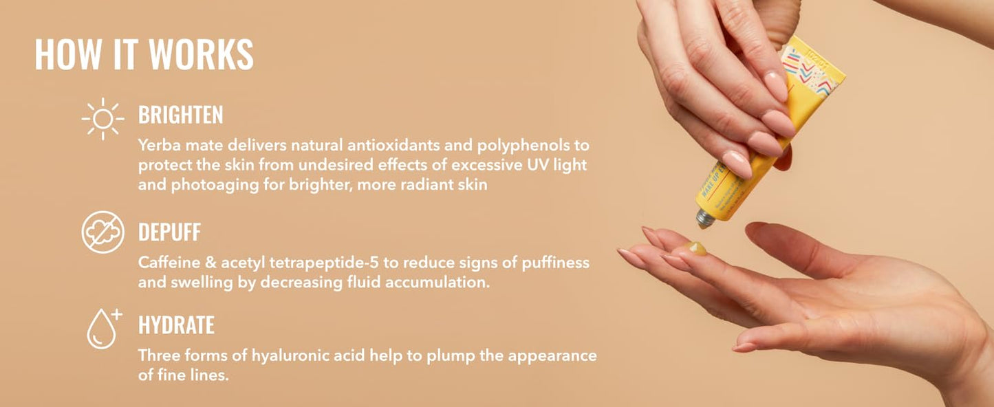 Good Molecules Yerba Mate Wake Up Eye Gel - Yerba Mate, Hyaluronic Acid and Caffeine to Hydrate, Minimize Puffiness and Swelling - Skincare for Face